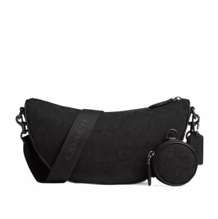 Coach 男士 HALL 標誌性提花軟質斜挎包均碼碼29.5cm*9.5cm*15.5cm-0