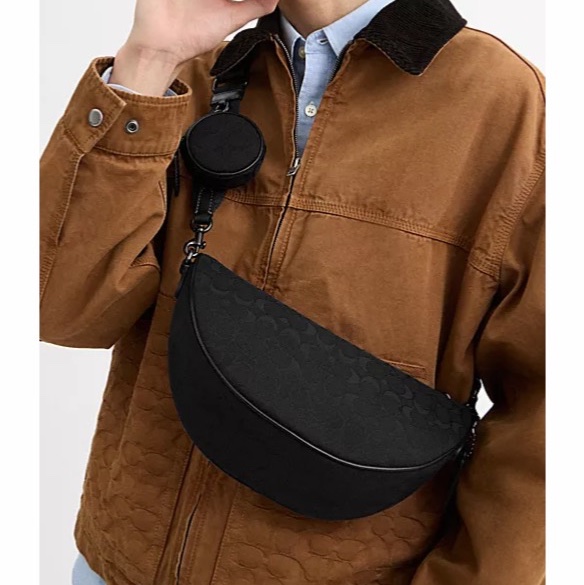 Coach 男士 HALL 標誌性提花軟質斜挎包均碼碼29.5cm*9.5cm*15.5cm-5