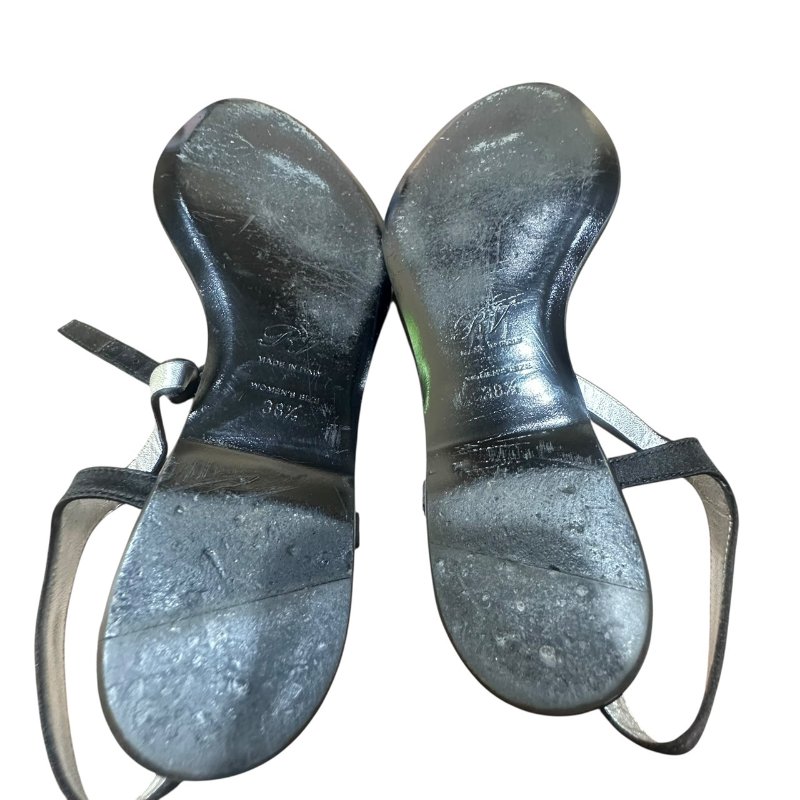 【美收精品】ROGER VIVIER黑色矽膠皮鑲鑽平底鞋 4-710-7