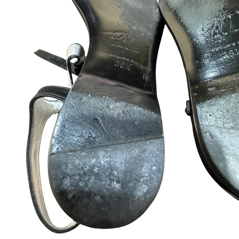 【美收精品】ROGER VIVIER黑色矽膠皮鑲鑽平底鞋 4-710-9