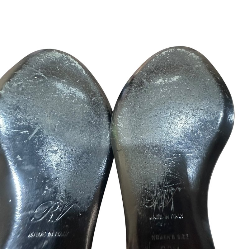 【美收精品】ROGER VIVIER黑色矽膠皮鑲鑽平底鞋 4-710-11