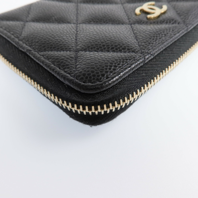 CHANEL 牛皮皮革Wallet金扣錢包-10