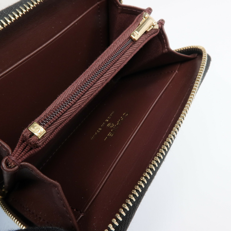 CHANEL 牛皮皮革Wallet金扣錢包-12