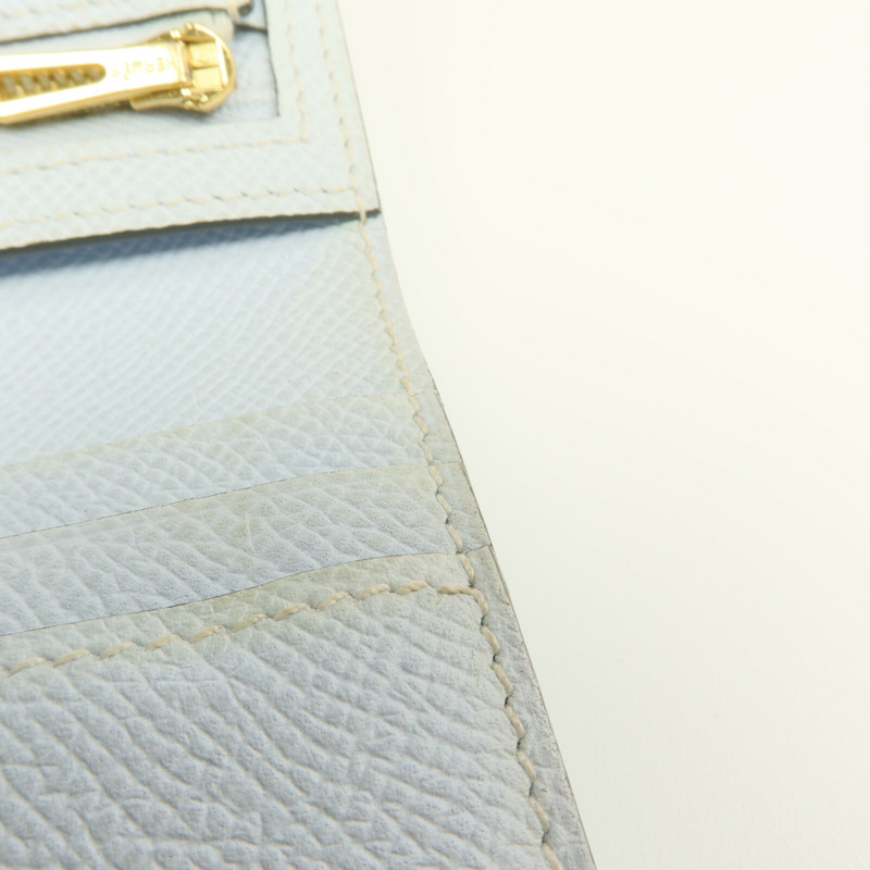 HERMES Epsom皮革Bearn Wallet金扣錢包Vert Criquet-16