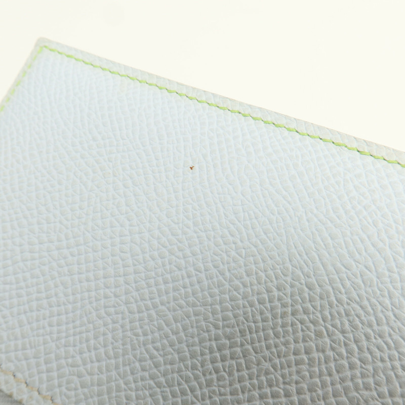 HERMES Epsom皮革Bearn Wallet金扣錢包Vert Criquet-19