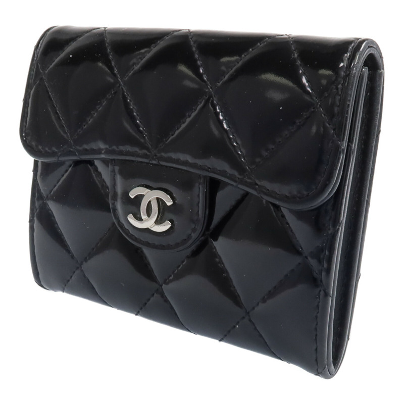 CHANEL 漆皮皮革Wallet銀扣錢包-2