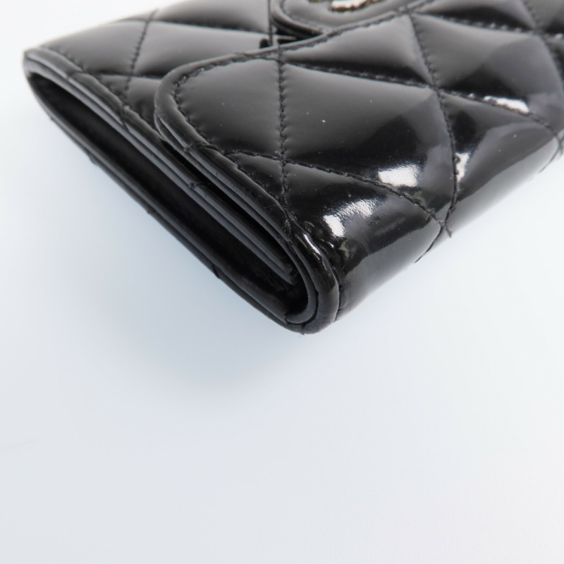 CHANEL 漆皮皮革Wallet銀扣錢包-8