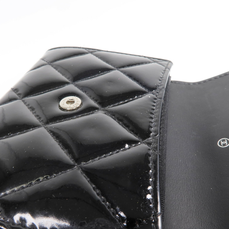 CHANEL 漆皮皮革Wallet銀扣錢包-15