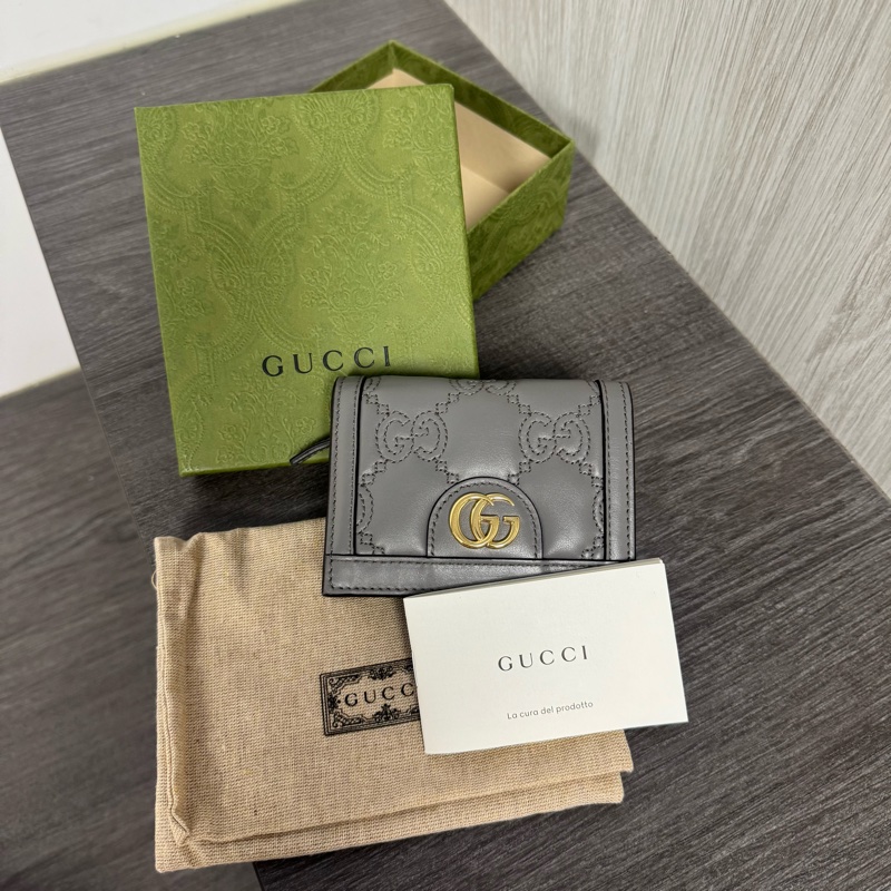Gucci 雙G 縫線短夾-0