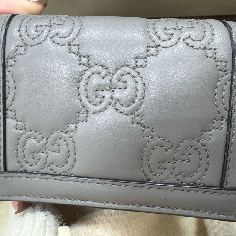 Gucci 雙G 縫線短夾-2