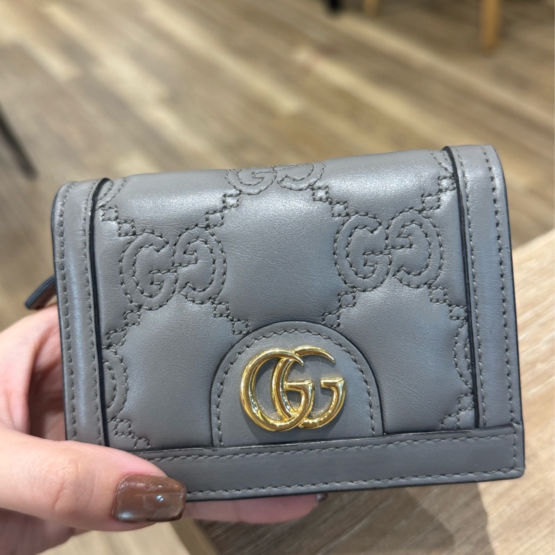 Gucci 雙G 縫線短夾-6