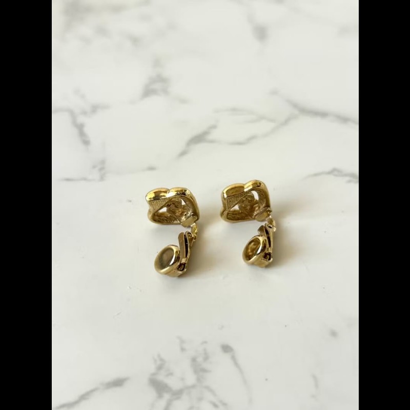 【LA LUNE】稀有中古飾品 Dior螺旋心形Logo禮盒 吊墜 頸鏈 項鏈 耳環耳夾-6