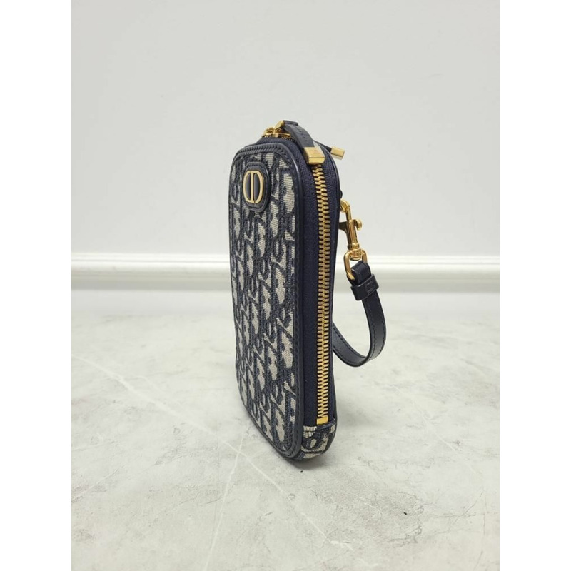 【包稅】DIOR 海軍藍斜紋蒙田30手機鏈包-1