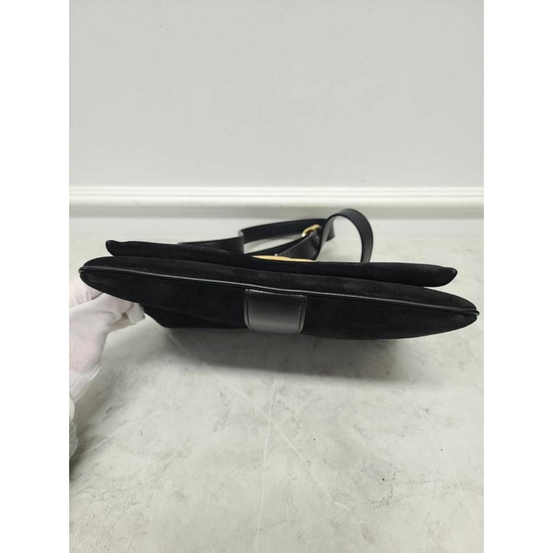 【包稅】GUCCI 黑色 GG Marmont 麂皮 Ally 單肩包-6