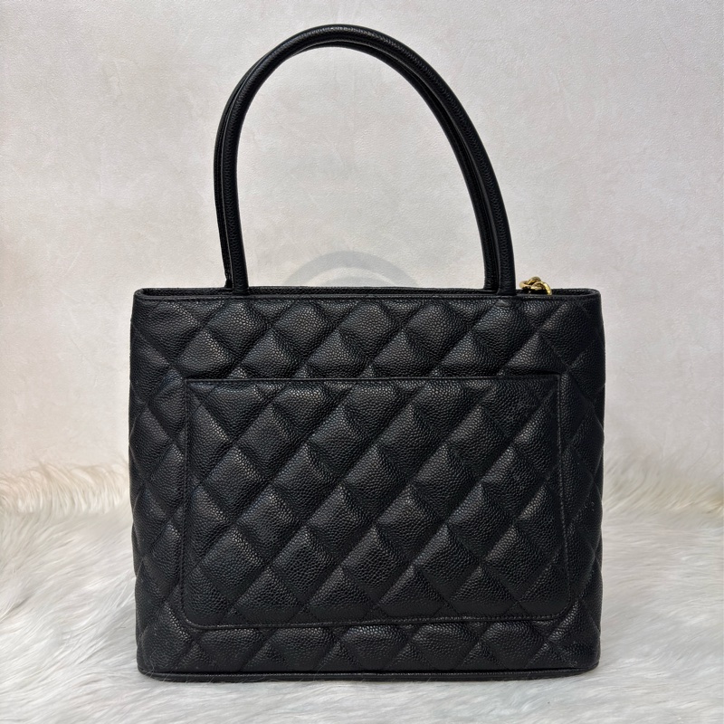 Chanel 1804 GST BOOKTOTE 黑色荔枝皮 金幣包 肩背包 手提包 托特包-3