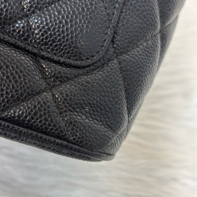 Chanel 1804 GST BOOKTOTE 黑色荔枝皮 金幣包 肩背包 手提包 托特包-15