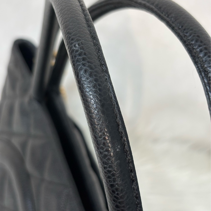 Chanel 1804 GST BOOKTOTE 黑色荔枝皮 金幣包 肩背包 手提包 托特包-21