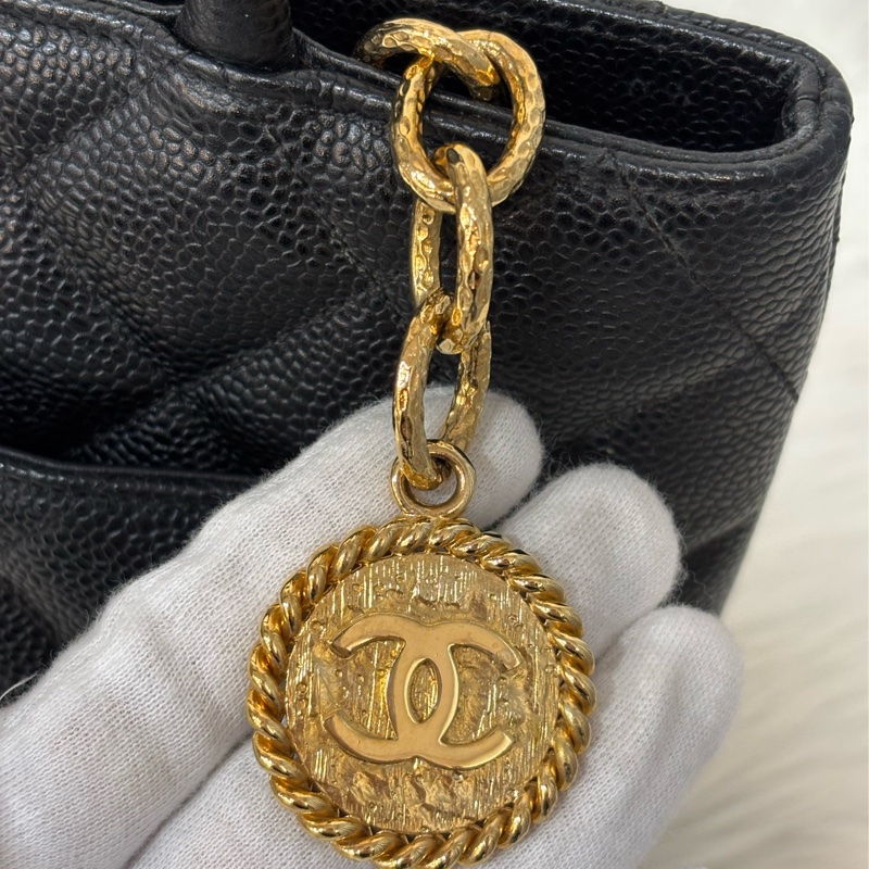 Chanel 1804 GST BOOKTOTE 黑色荔枝皮 金幣包 肩背包 手提包 托特包-23