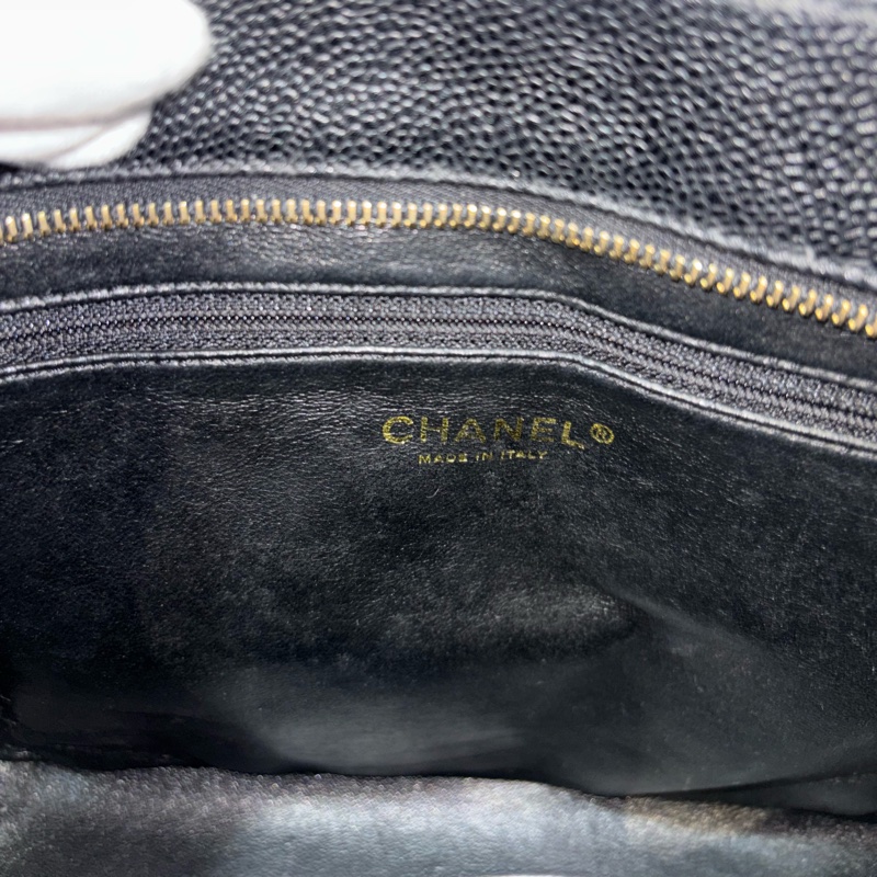 Chanel 1804 GST BOOKTOTE 黑色荔枝皮 金幣包 肩背包 手提包 托特包-50