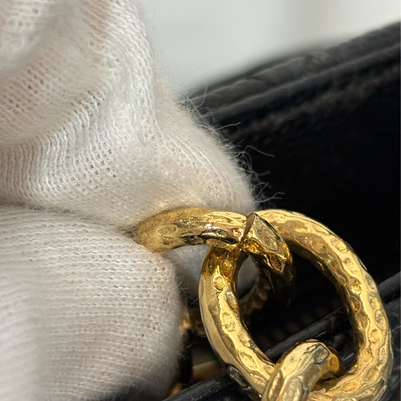 Chanel 1804 GST BOOKTOTE 黑色荔枝皮 金幣包 肩背包 手提包 托特包-54