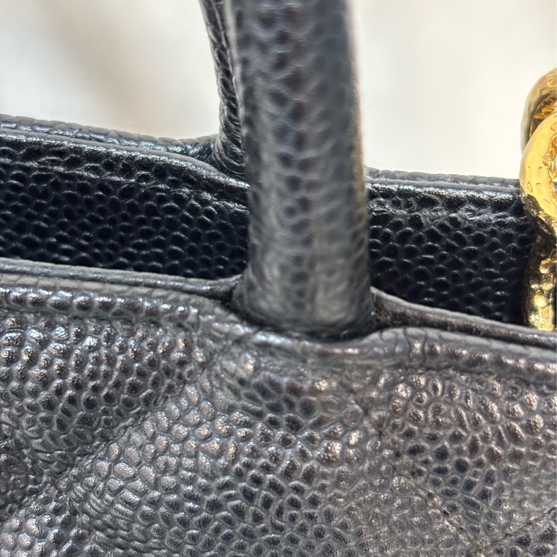 Chanel 1804 GST BOOKTOTE 黑色荔枝皮 金幣包 肩背包 手提包 托特包-59