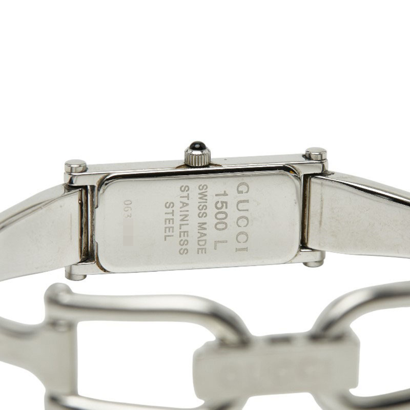 Gucci 1500L 石英腕錶，黑色錶盤，不鏽鋼錶殼，女款-3