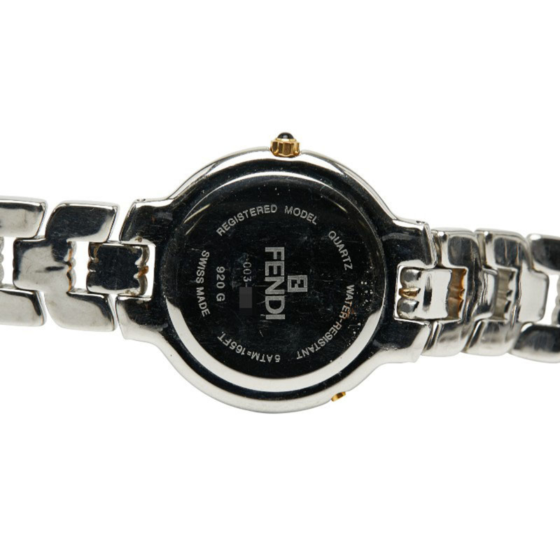 芬迪男士腕錶，920G石英機芯，海軍藍錶盤，不鏽鋼鍍層-3