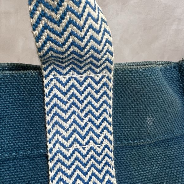 Hermès 中古藍色帆布圓桶手提袋-12