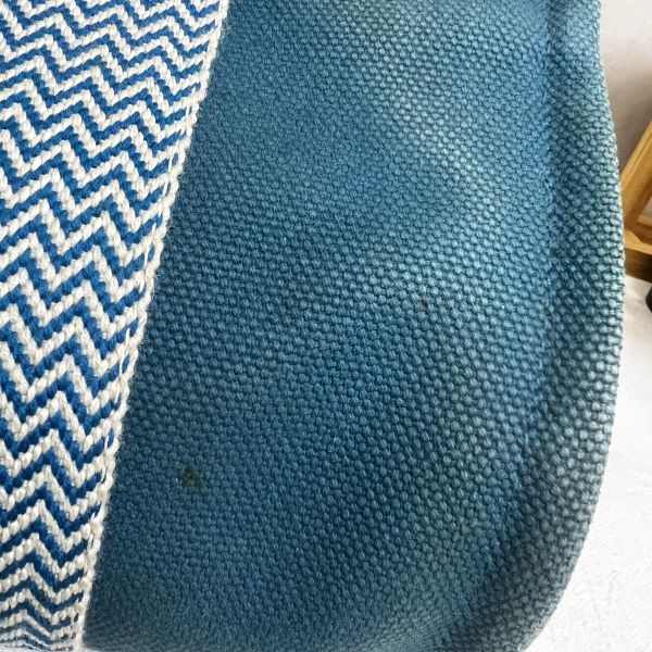 Hermès 中古藍色帆布圓桶手提袋-15