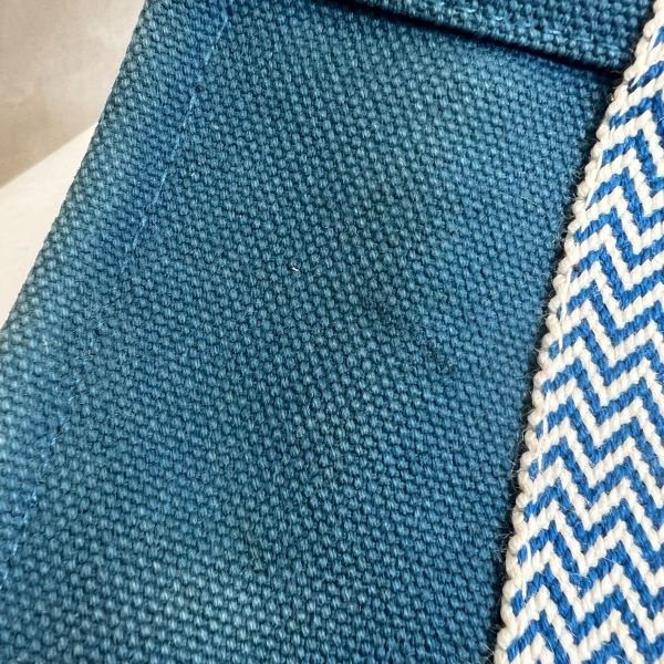 Hermès 中古藍色帆布圓桶手提袋-16