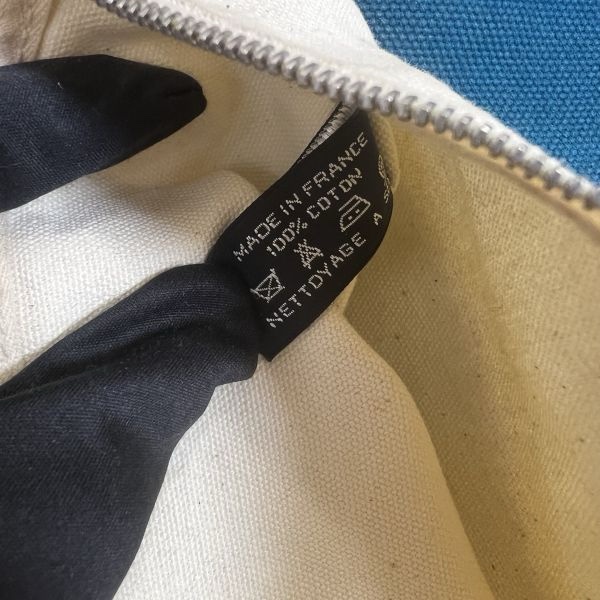 Hermès 中古藍色帆布圓桶手提袋-20