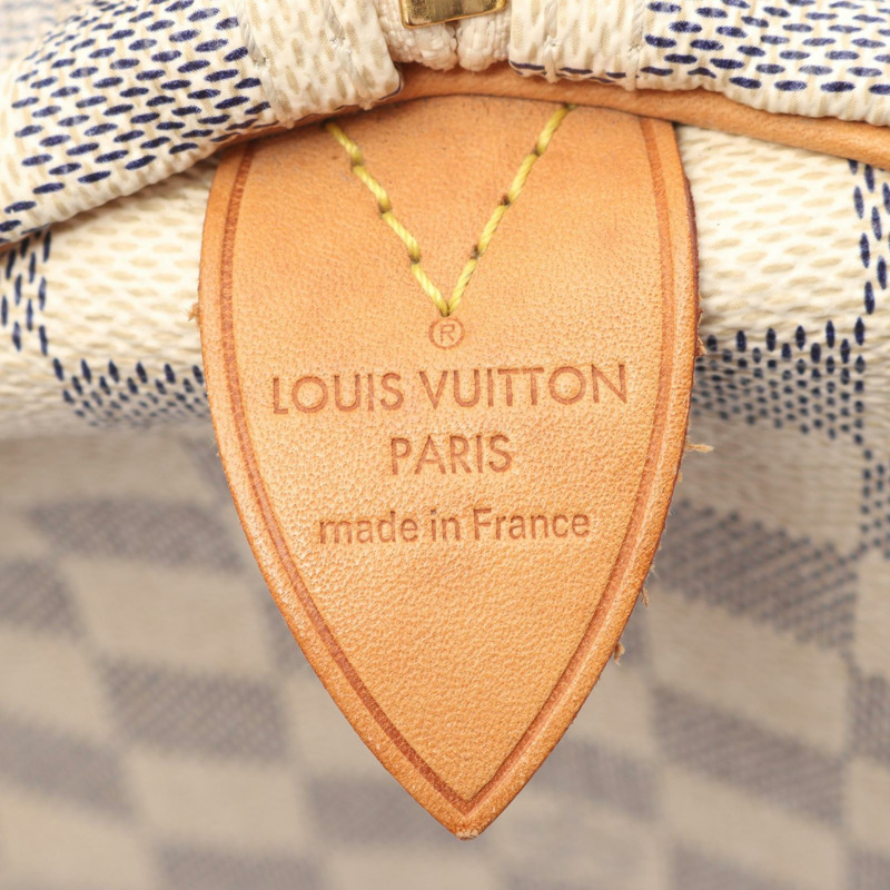 路易威登 Speedy 35 手提包 N41535 Damier Azur 帆布皮革 白色 二手 LV-3