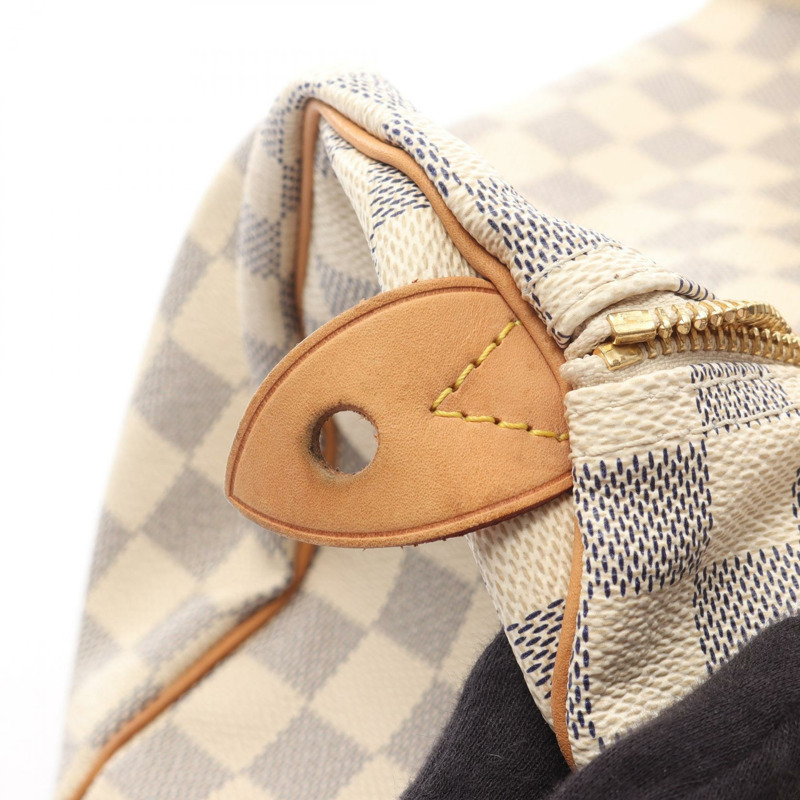 路易威登 Speedy 35 手提包 N41535 Damier Azur 帆布皮革 白色 二手 LV-7