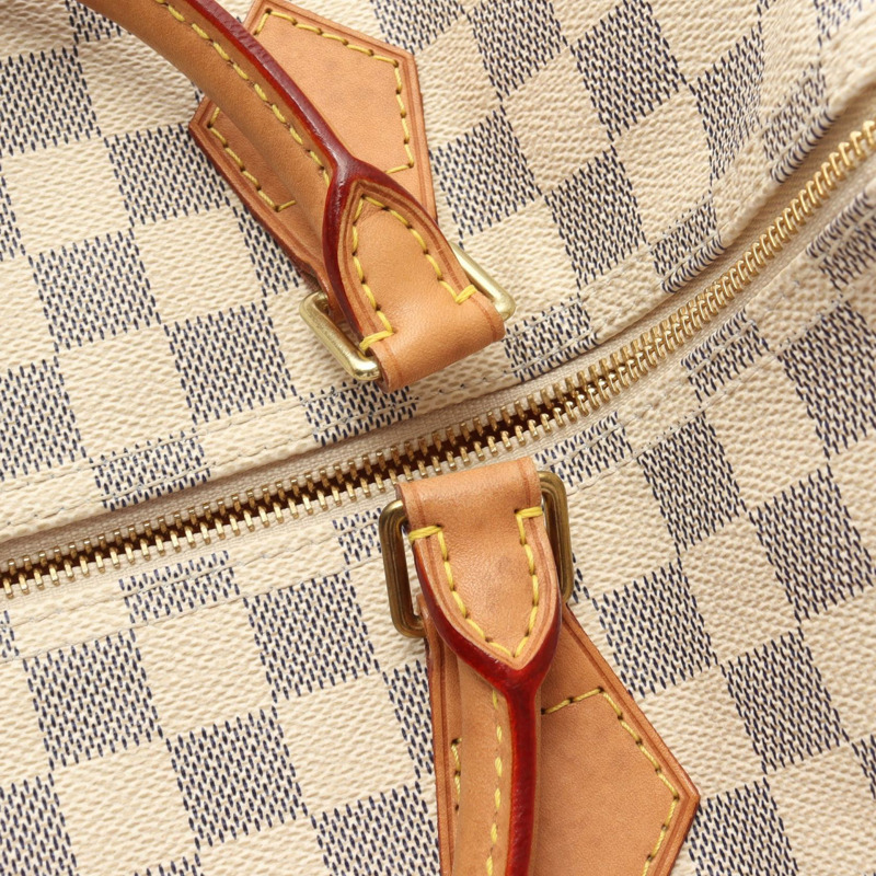 路易威登 Speedy 35 手提包 N41535 Damier Azur 帆布皮革 白色 二手 LV-12