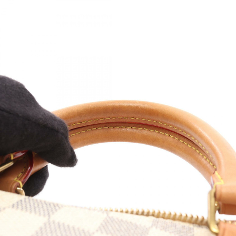 路易威登 Speedy 35 手提包 N41535 Damier Azur 帆布皮革 白色 二手 LV-14