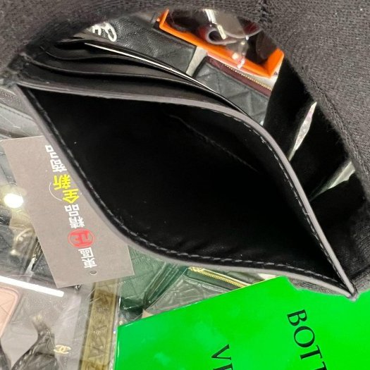 東區正精品㊣BOTTEGA VENETA BV 743209 全新黑色全皮大格編織扁式卡片夾名片夾 RZ5612-3