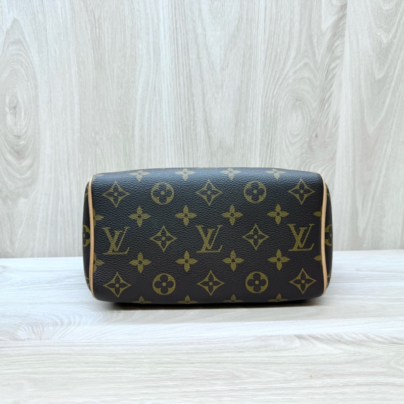 LV原花奶茶寬背帶紅內Speedy20波士頓包M46222-4