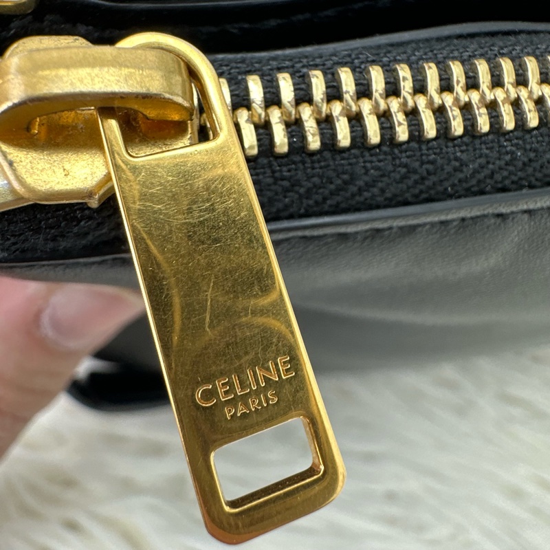 CELINE Trio 3 in 1 黑金羊皮風琴包 Small Size 斜肩包-18