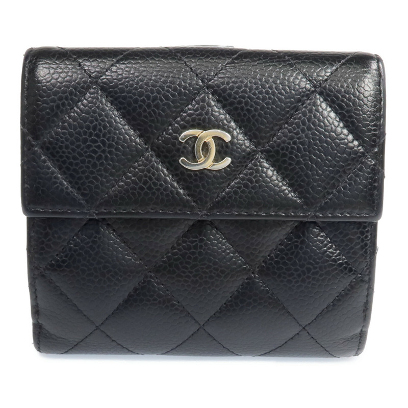 CHANEL 牛皮皮革Fold Wallet金扣錢包-0