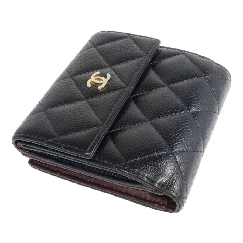 CHANEL 牛皮皮革Fold Wallet金扣錢包-3