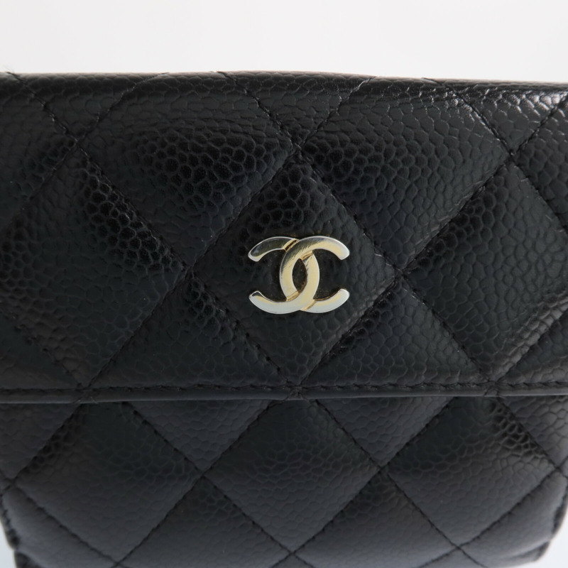 CHANEL 牛皮皮革Fold Wallet金扣錢包-10
