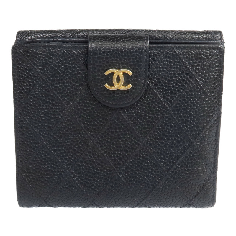 CHANEL 牛皮皮革Fold Wallet金扣錢包-1