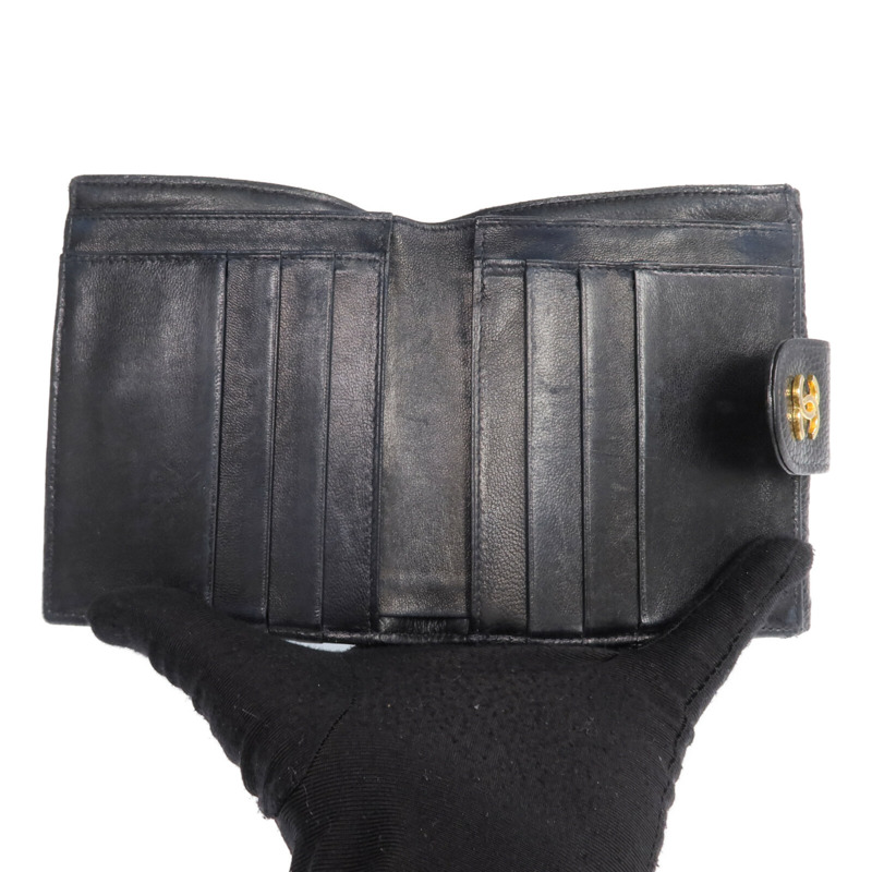 CHANEL 牛皮皮革Fold Wallet金扣錢包-11