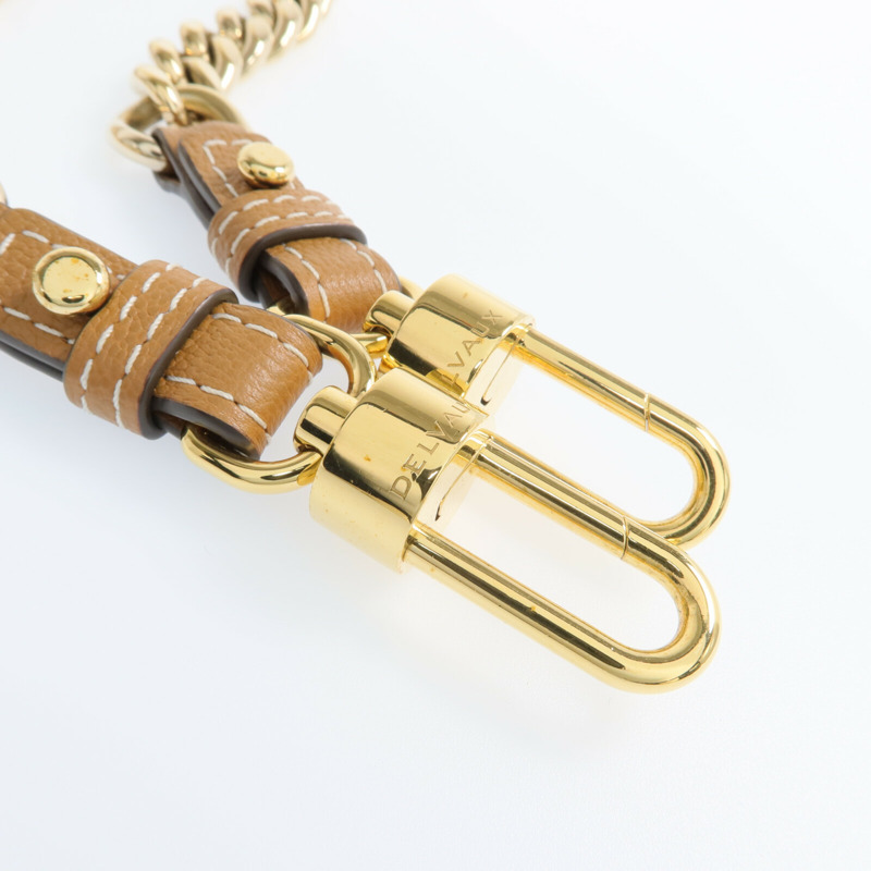 Delvaux 牛皮皮革Short D Chain Strap金扣鏈帶肩帶-5