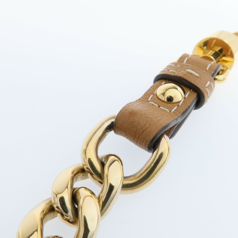 Delvaux 牛皮皮革Short D Chain Strap金扣鏈帶肩帶-7