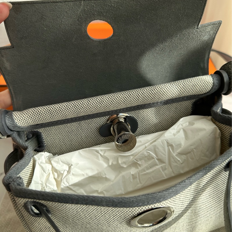 Hermes mini her bag 超美灰色-16