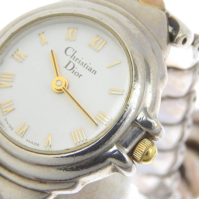 Christian Dior 女士腕錶，不鏽鋼石英模擬指針，白色錶盤-7