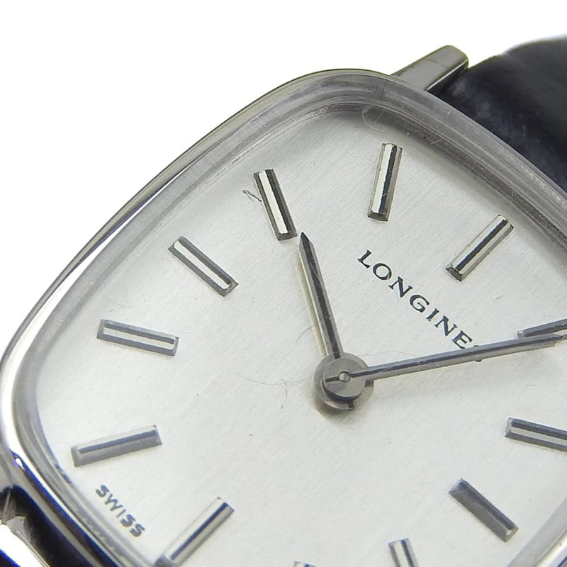 浪琴錶 Cal.5602 精鋼 x 壓花皮革 手動上鍊 指針式 銀色錶盤 女士-5