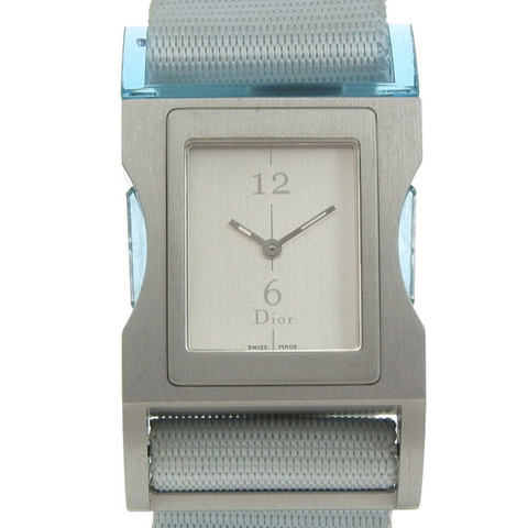 Dior Chris 47 女士腕錶 D100-322，鋁與尼龍錶殼，石英模擬機芯，銀色錶盤