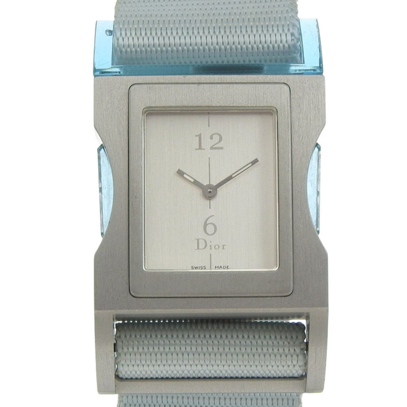Dior Chris 47 女士腕錶 D100-322，鋁與尼龍錶殼，石英模擬機芯，銀色錶盤-0